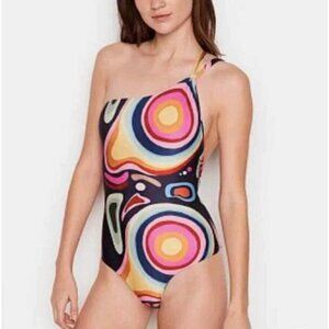 New! Triya Maio Lisa Colorful Halter One Piece Swimsuit NWOT 3484